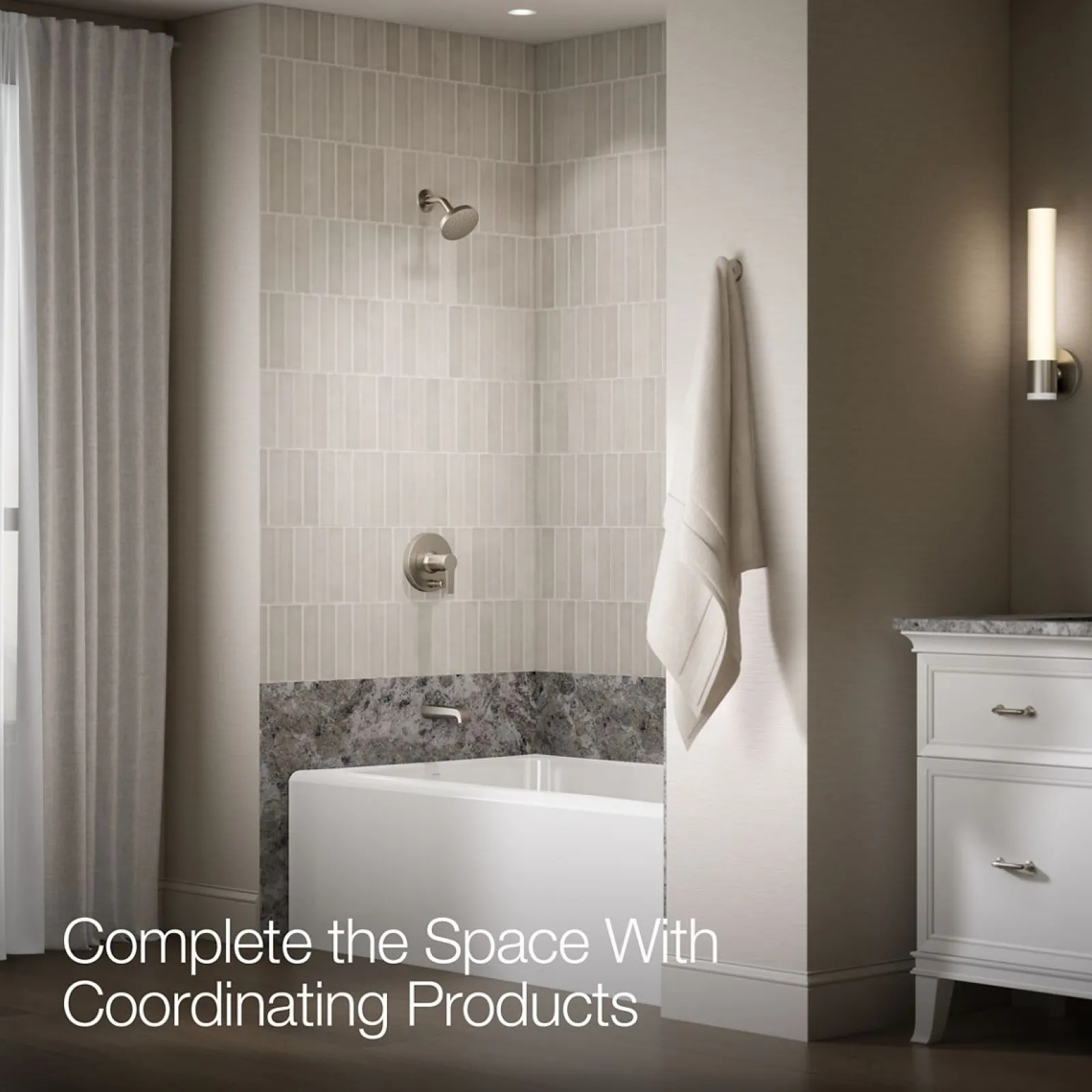 Rite-Temp® bath and shower trim kit with push-button diverter, without showerhead^Kohler New