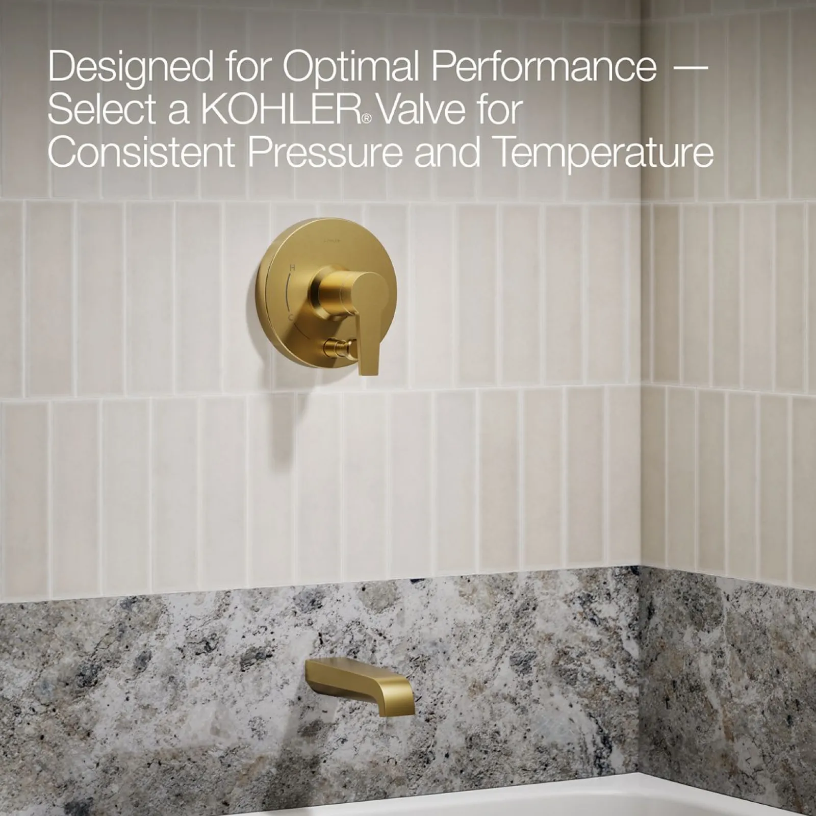 Rite-Temp® bath and shower trim kit with push-button diverter, without showerhead^Kohler New