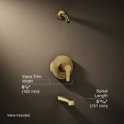 Rite-Temp® bath and shower trim kit with push-button diverter, without showerhead^Kohler New