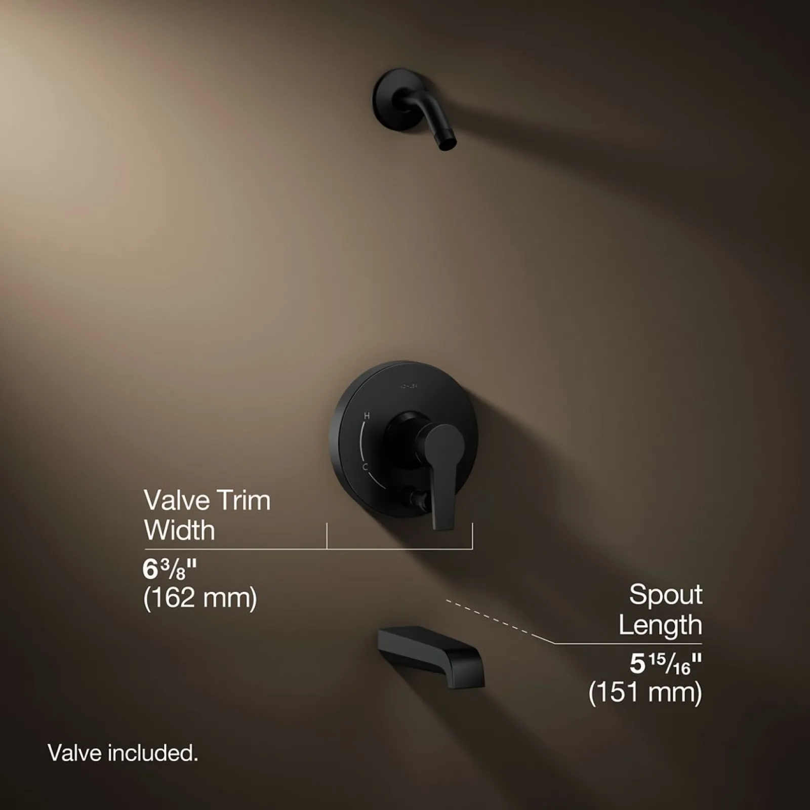 Rite-Temp® bath and shower trim kit with push-button diverter, without showerhead^Kohler New
