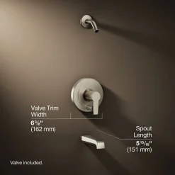 Rite-Temp® bath and shower trim kit with push-button diverter, without showerhead^Kohler New