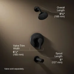 Rite-Temp® bath and shower trim kit with push-button diverter, 1.5 gpm^Kohler Hot