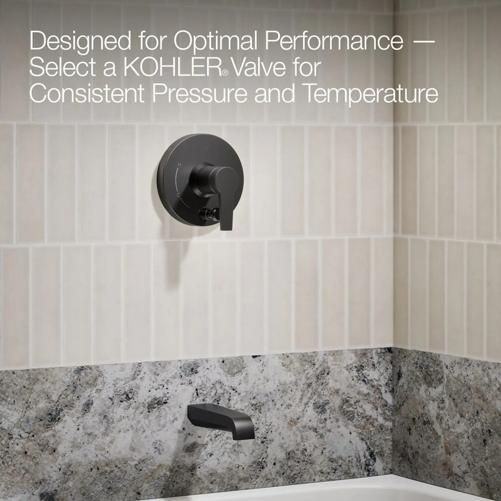 Rite-Temp® bath and shower trim kit with push-button diverter and lever handle, 2.5 gpm^Kohler Best