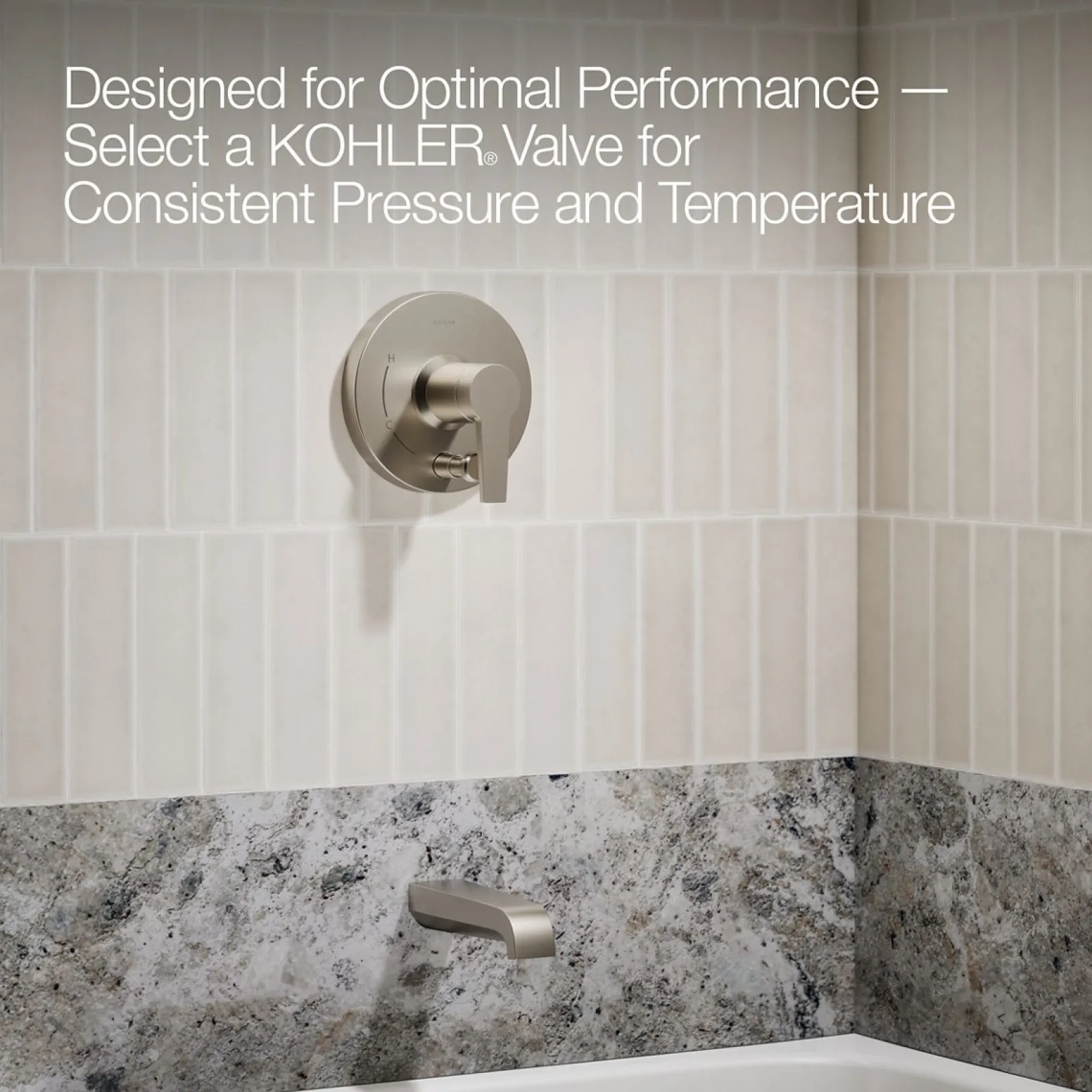 Rite-Temp® bath and shower trim kit with push-button diverter and lever handle, 2.5 gpm^Kohler Best