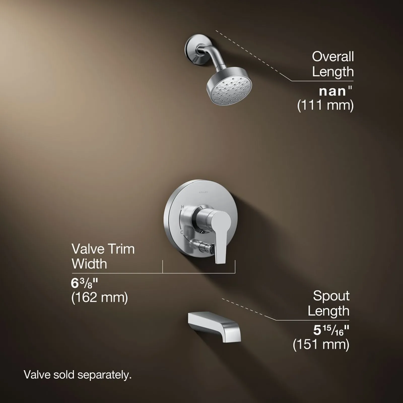 Rite-Temp® bath and shower trim kit with push-button diverter and lever handle, 2.5 gpm^Kohler Best
