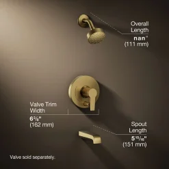 Rite-Temp® bath and shower trim kit with push-button diverter and lever handle, 2.5 gpm^Kohler Best