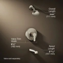Rite-Temp® bath and shower trim kit with push-button diverter and lever handle, 2.5 gpm^Kohler Best