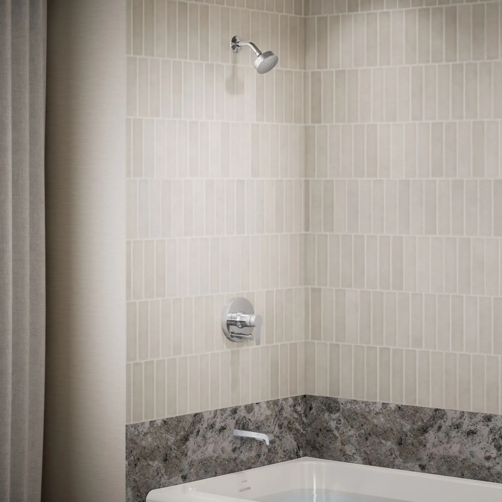 Rite-Temp® bath and shower trim kit with push-button diverter and lever handle, 2.5 gpm^Kohler Best