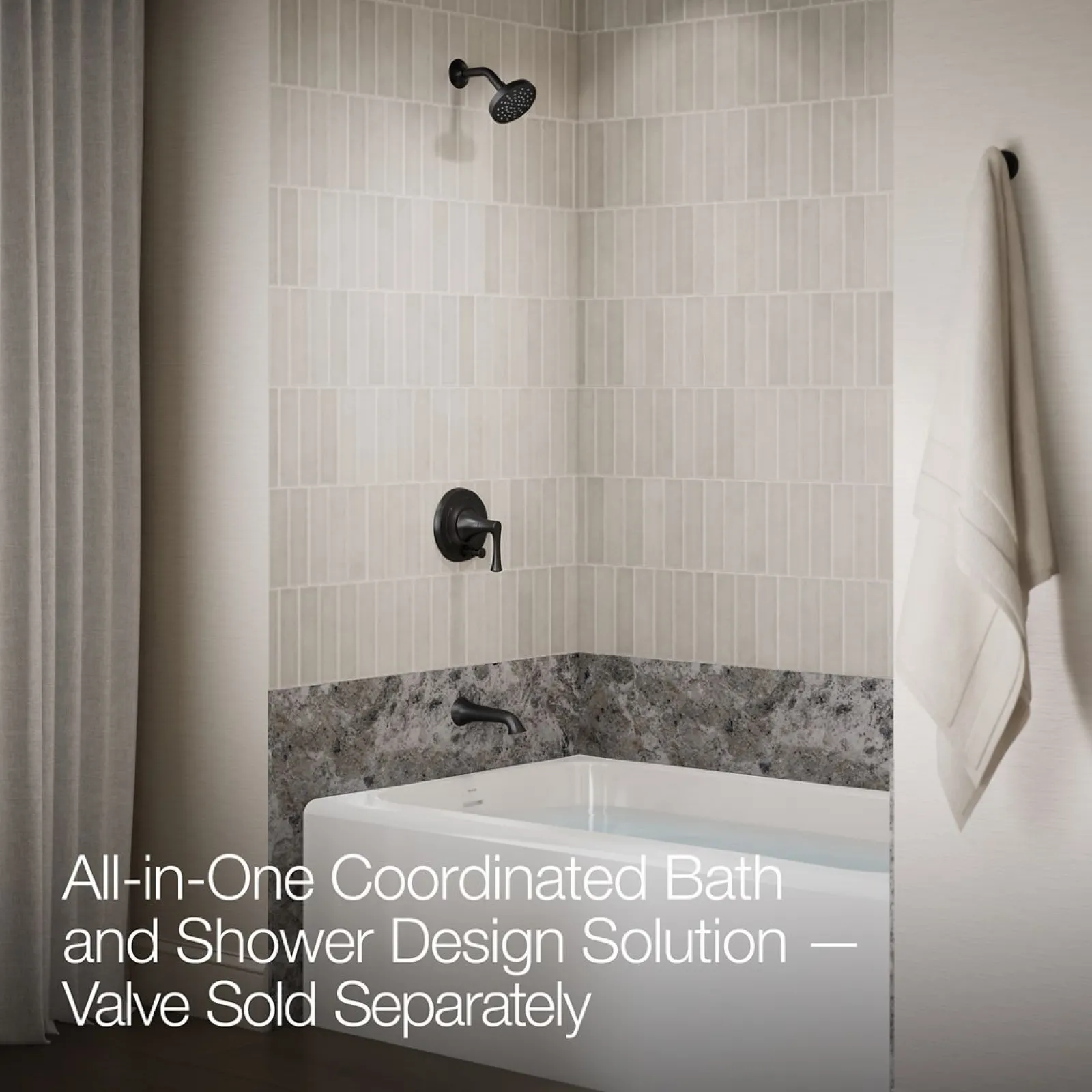 Rite-Temp® bath and shower trim kit with push-button diverter, without showerhead^Kohler Clearance