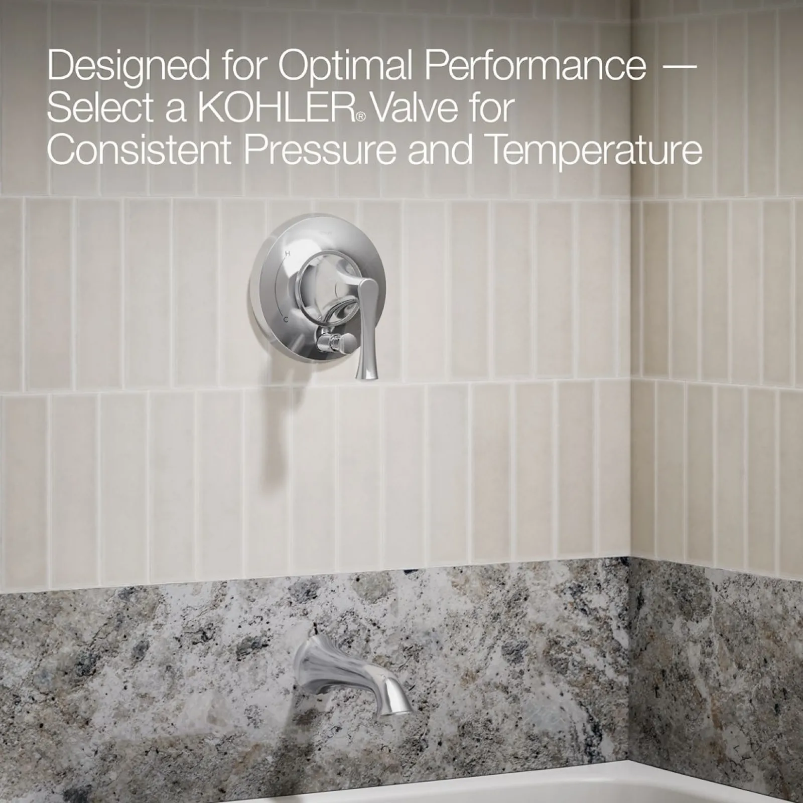 Rite-Temp® bath and shower trim kit with push-button diverter, without showerhead^Kohler Clearance