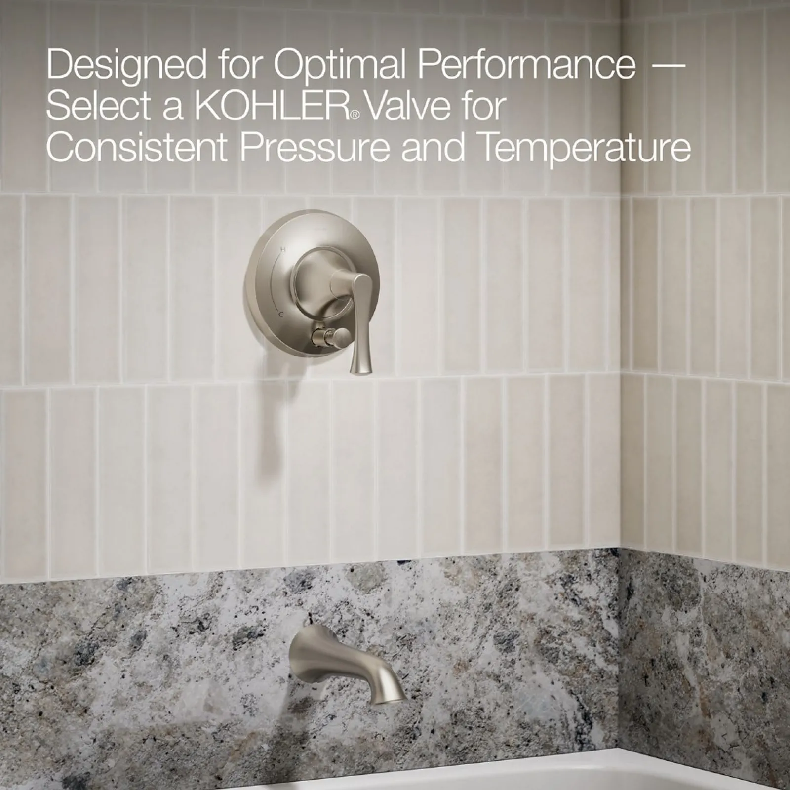 Rite-Temp® bath and shower trim kit with push-button diverter, without showerhead^Kohler Clearance