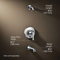 Rite-Temp® bath and shower trim kit with push-button diverter, without showerhead^Kohler Clearance