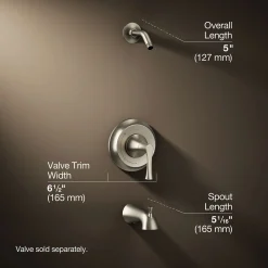 Rite-Temp® bath and shower trim kit, without showerhead^Kohler Hot