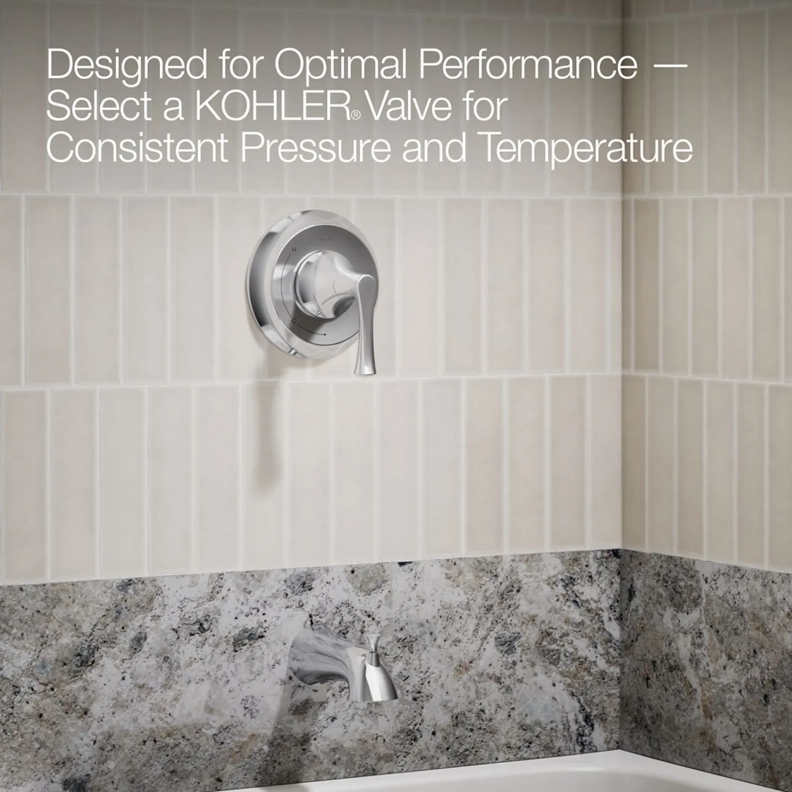 Rite-Temp® bath and shower trim kit, without showerhead^Kohler Hot