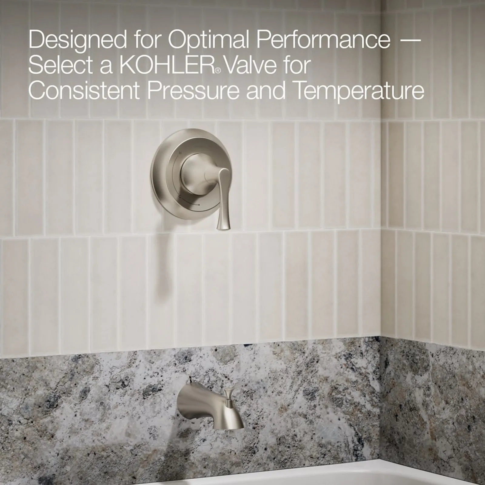 Rite-Temp® bath and shower trim kit, without showerhead^Kohler Hot