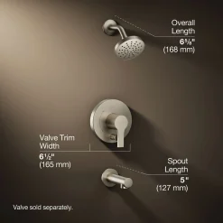 Rite-Temp® bath and shower trim kit with push-button diverter, 1.75 gpm^Kohler Online