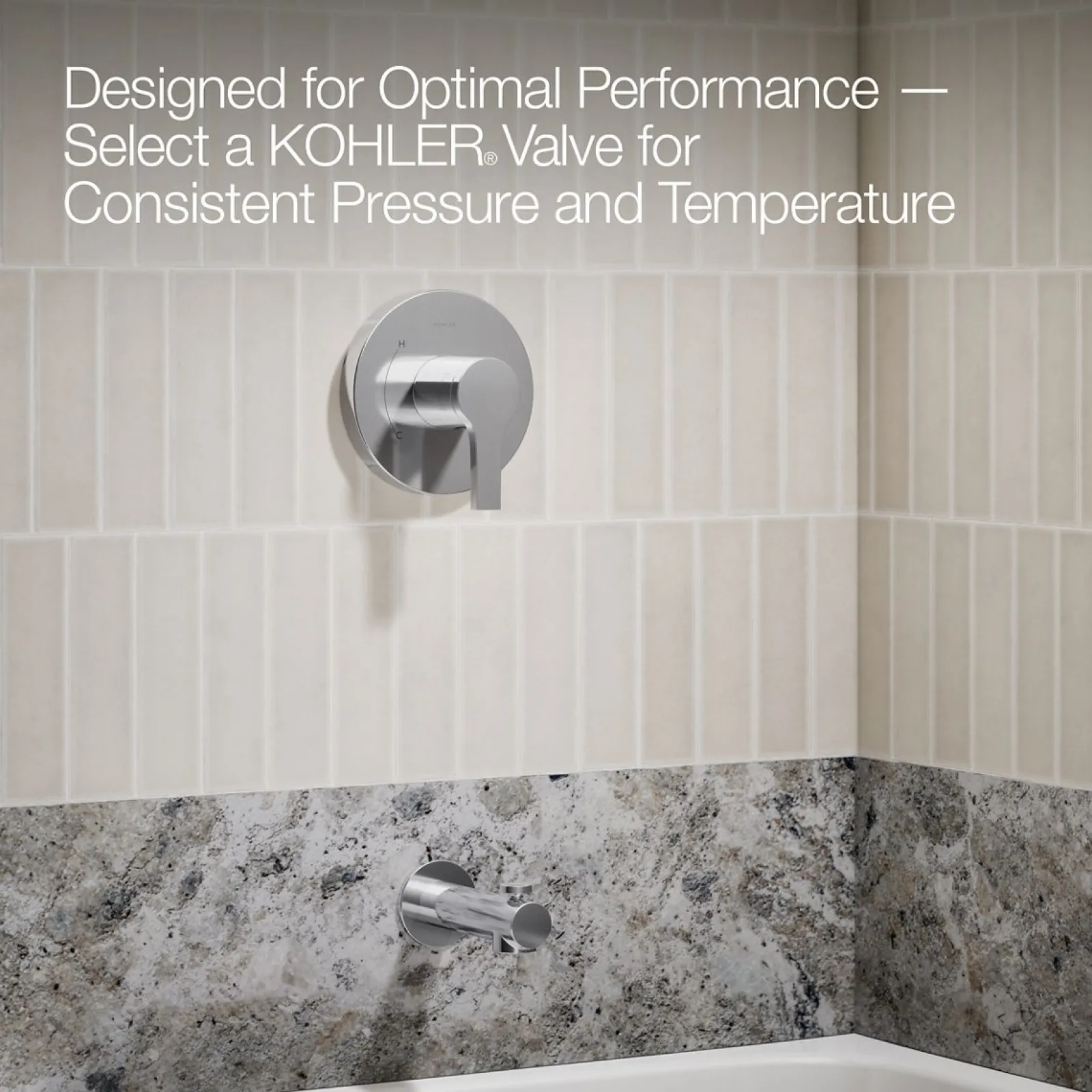 Rite-Temp® bath and shower trim kit, without showerhead^Kohler