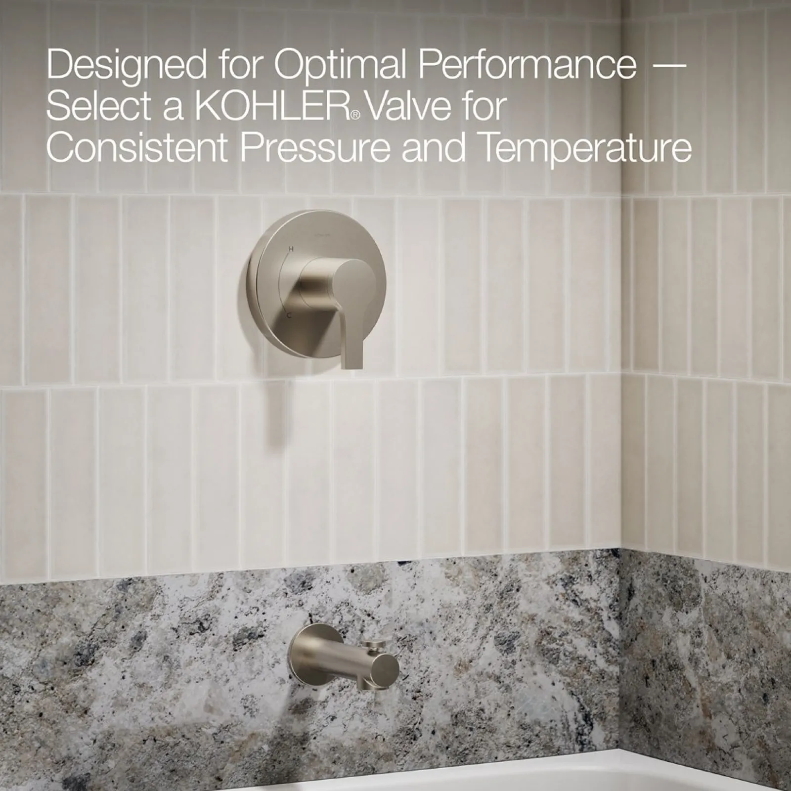 Rite-Temp® bath and shower trim kit, without showerhead^Kohler