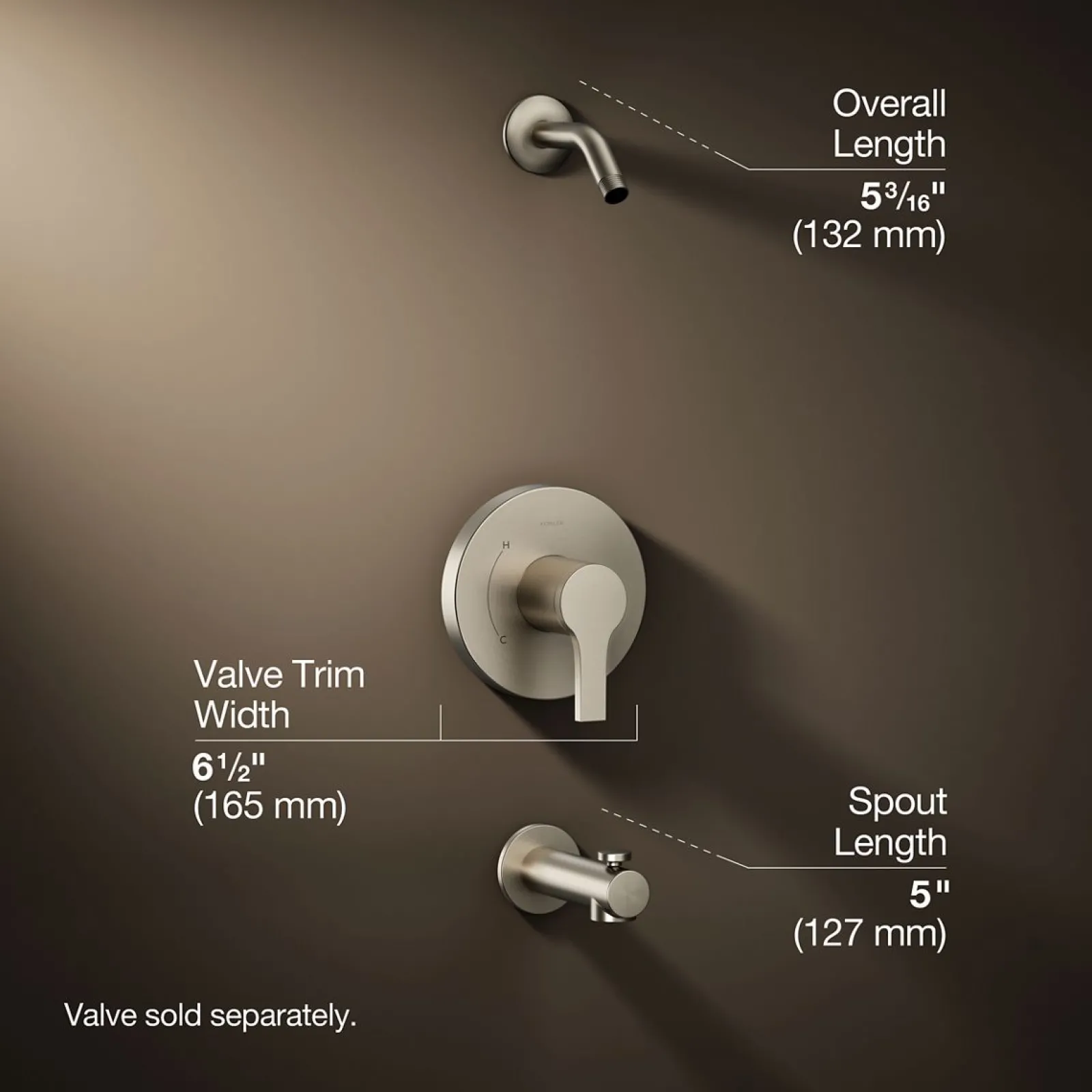 Rite-Temp® bath and shower trim kit, without showerhead^Kohler
