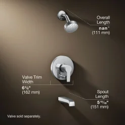 Rite-Temp® bath and shower trim kit with push-button diverter, 1.75 gpm^Kohler Discount