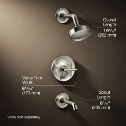 Rite-Temp® bath and shower trim kit with push-button diverter and cross handle, 1.75 gpm^Kohler Outlet