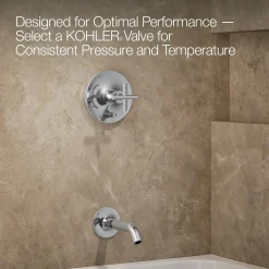 Rite-Temp® bath and shower trim kit with push-button diverter and cross handle, 1.75 gpm^Kohler Outlet