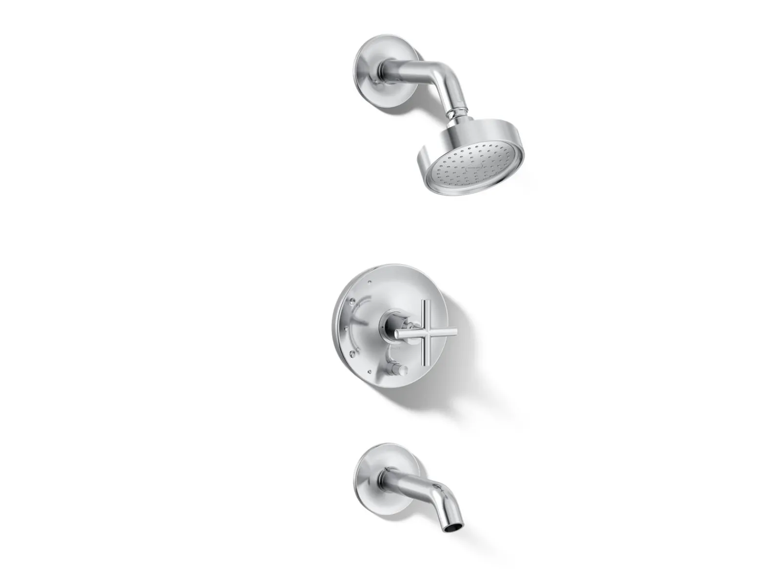 Rite-Temp® bath and shower trim kit with push-button diverter and cross handle, 2.5 gpm^Kohler Best