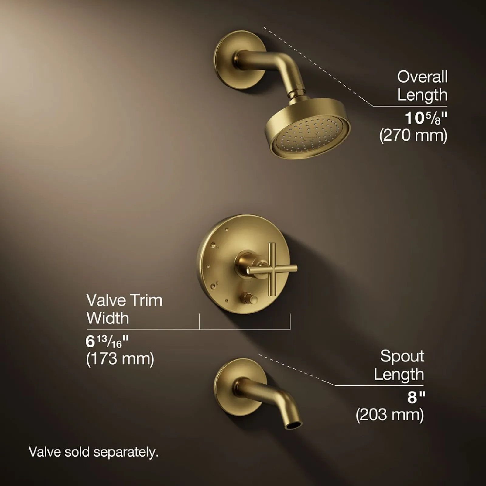 Rite-Temp® bath and shower trim kit with push-button diverter and cross handle, 2.5 gpm^Kohler Best