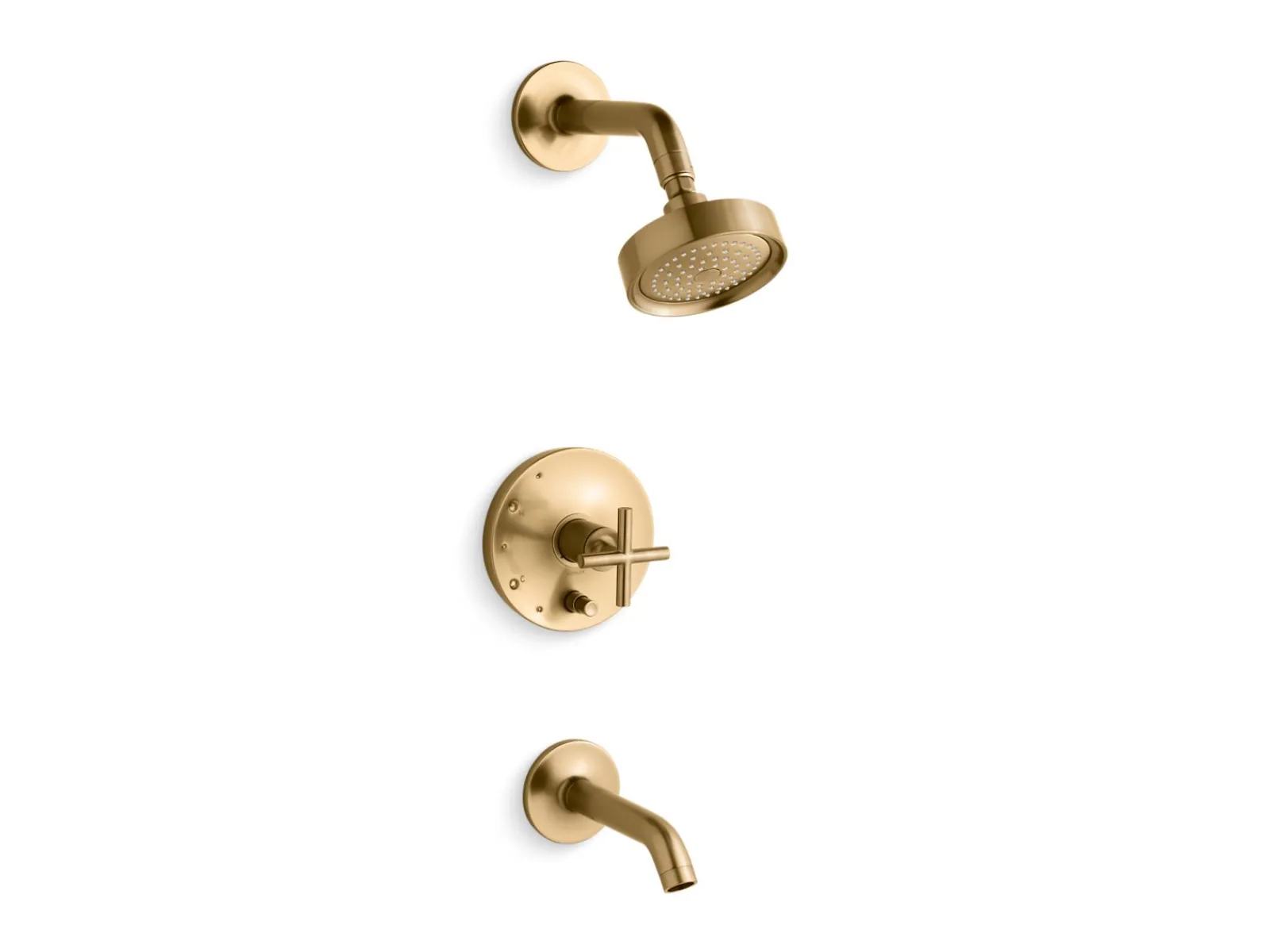 Rite-Temp® bath and shower trim kit with push-button diverter and cross handle, 2.5 gpm^Kohler Best