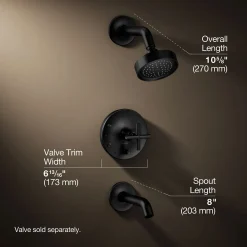 Rite-Temp® bath and shower trim kit with push-button diverter and cross handle, 2.5 gpm^Kohler Best