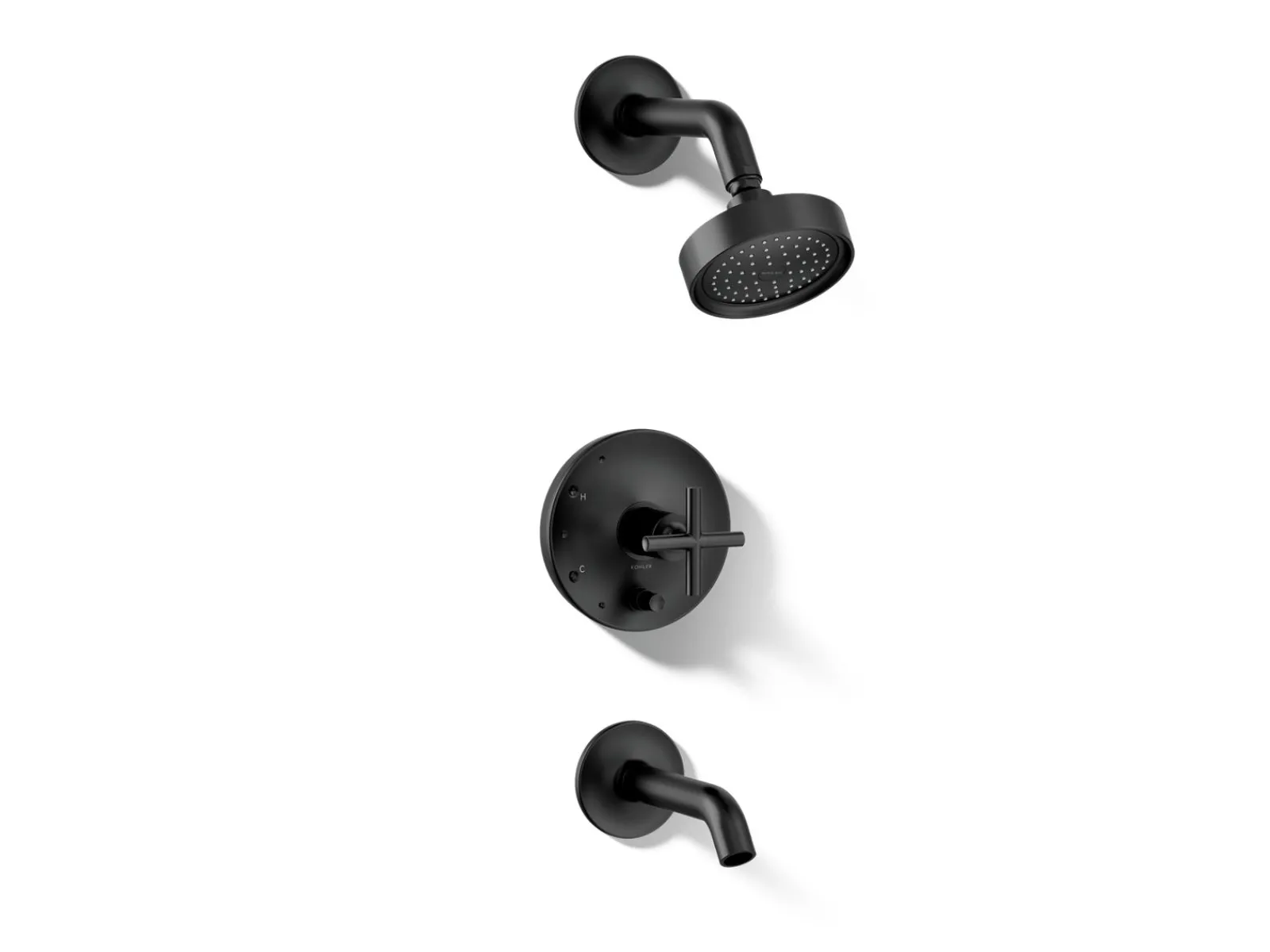 Rite-Temp® bath and shower trim kit with push-button diverter and cross handle, 2.5 gpm^Kohler Best
