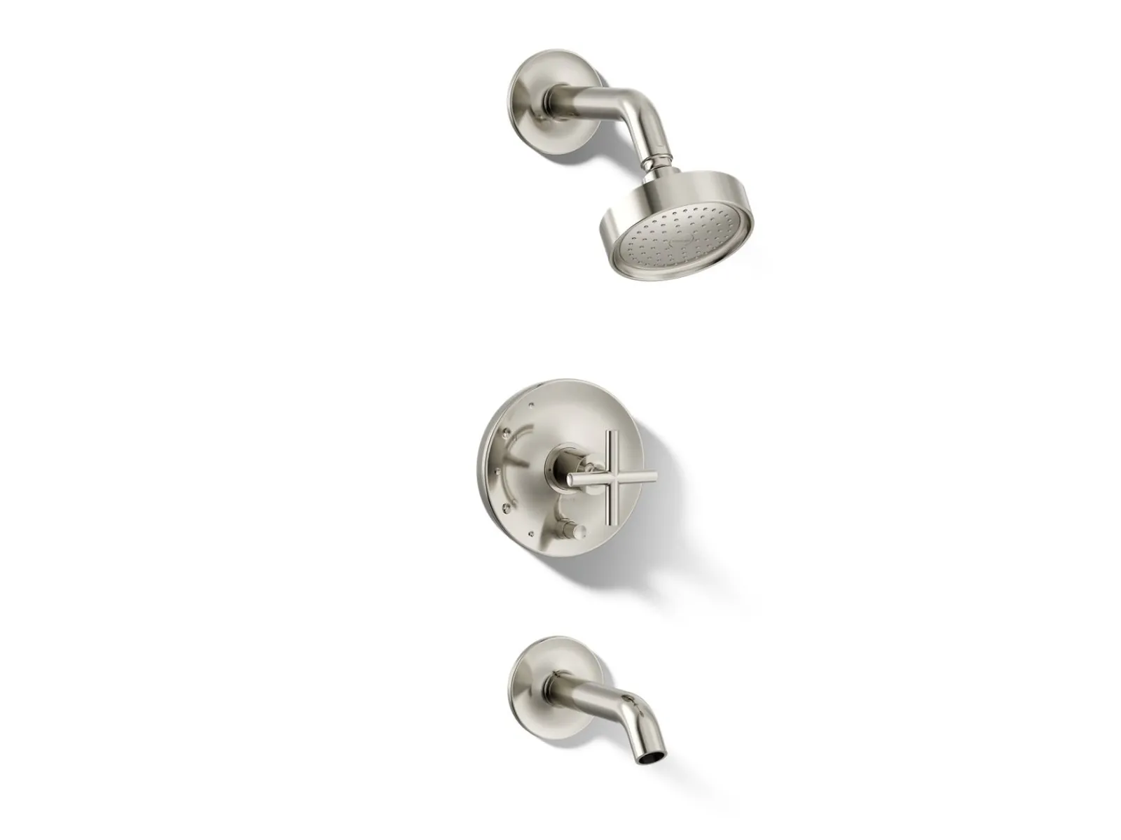 Rite-Temp® bath and shower trim kit with push-button diverter and cross handle, 2.5 gpm^Kohler Best
