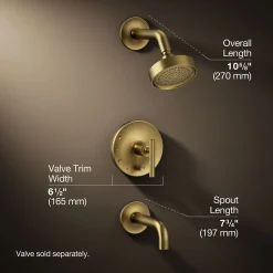 Rite-Temp® bath and shower trim kit with push-button diverter and lever handle, 2.5 gpm^Kohler Best