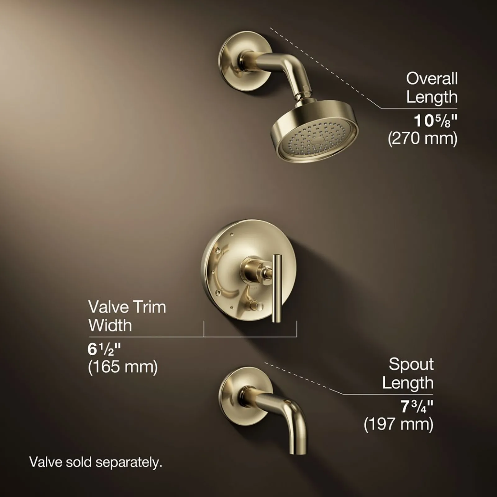 Rite-Temp® bath and shower trim kit with push-button diverter and lever handle, 2.5 gpm^Kohler Best