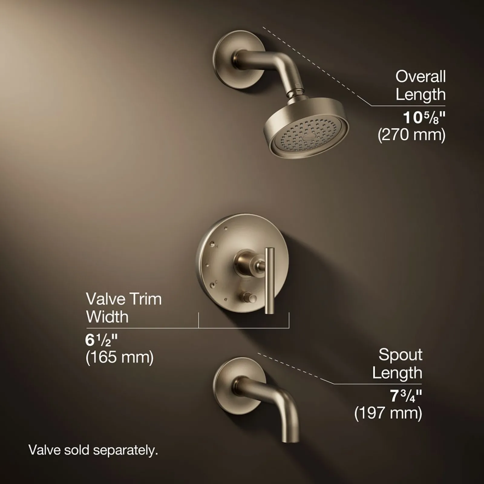Rite-Temp® bath and shower trim kit with push-button diverter and lever handle, 2.5 gpm^Kohler Best