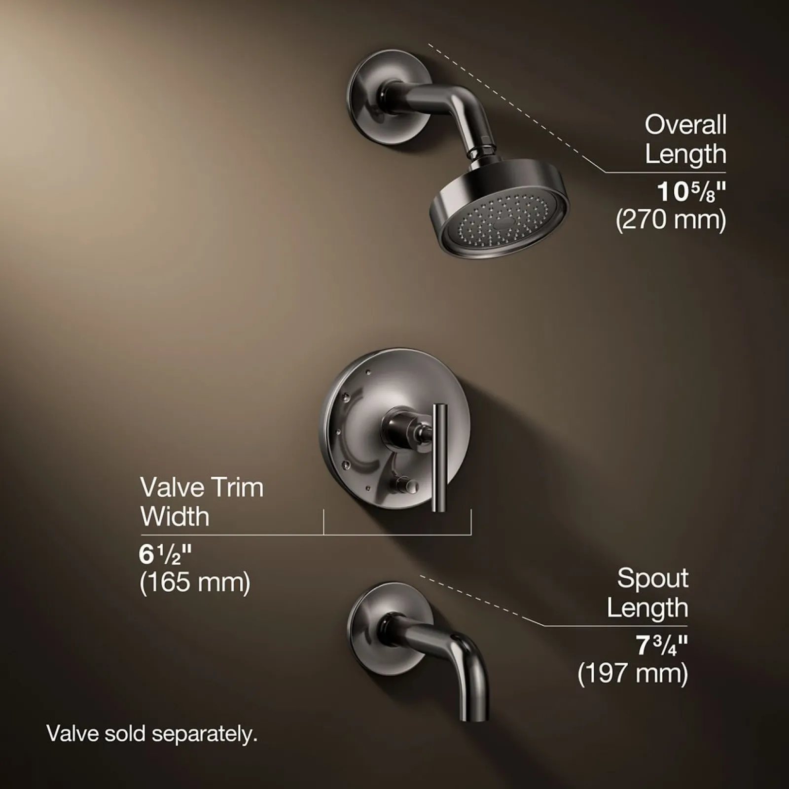 Rite-Temp® bath and shower trim kit with push-button diverter and lever handle, 2.5 gpm^Kohler Best