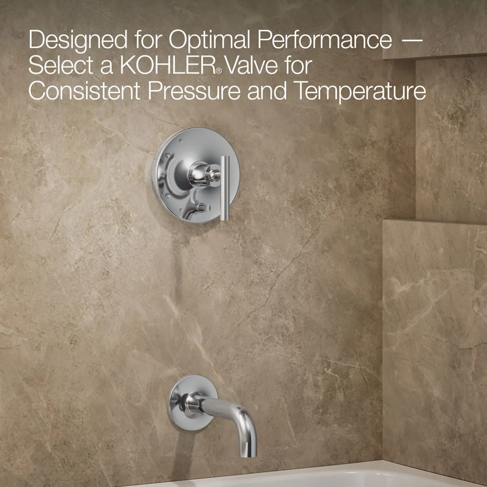 Rite-Temp® bath and shower trim kit with push-button diverter and lever handle, 2.5 gpm^Kohler Best