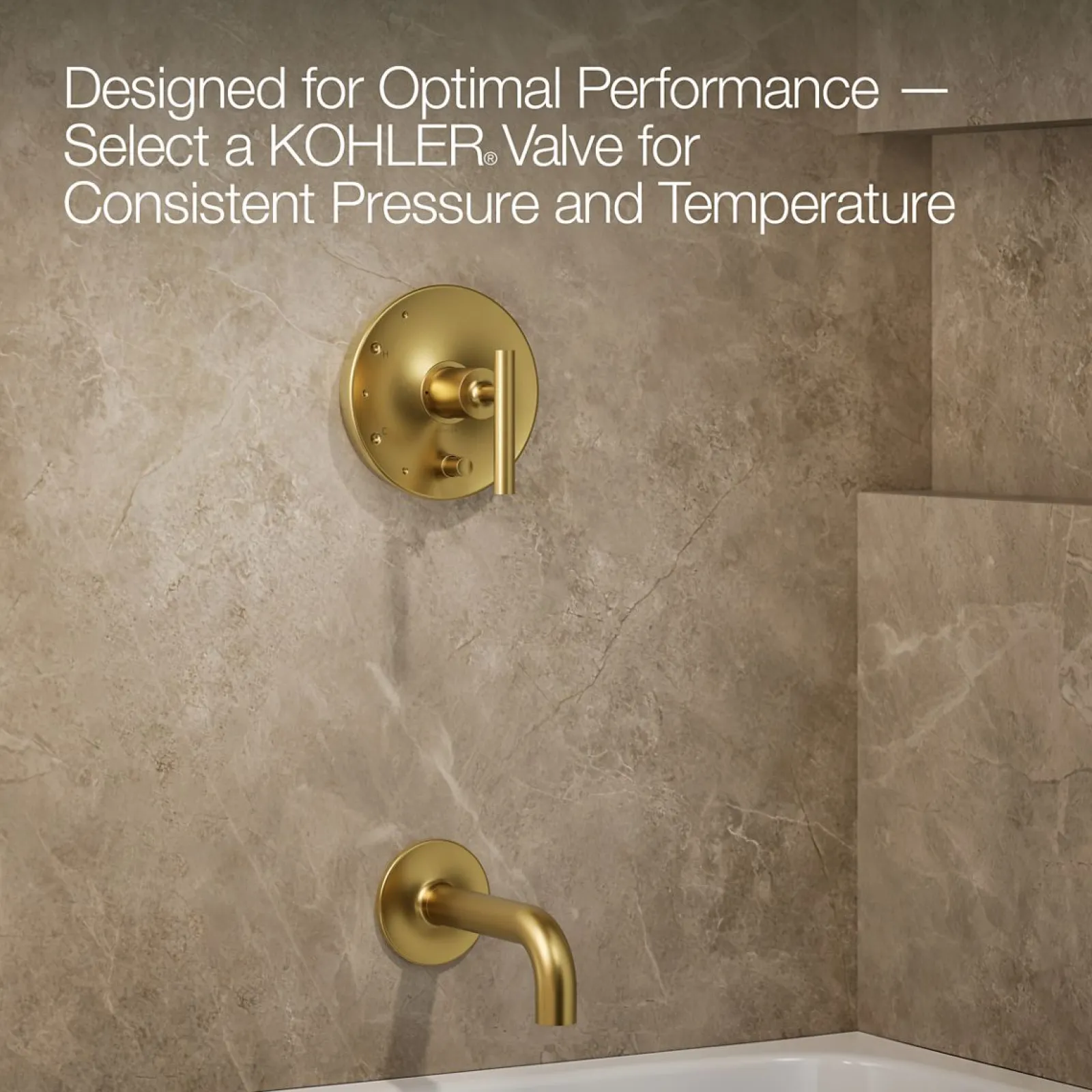 Rite-Temp® bath and shower trim kit with push-button diverter and lever handle, 2.5 gpm^Kohler Best