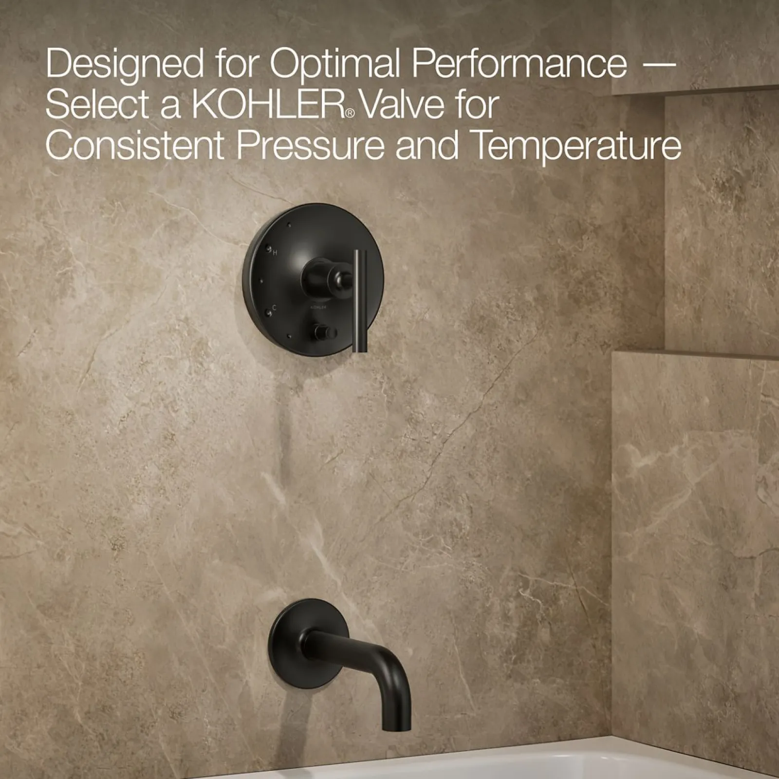 Rite-Temp® bath and shower trim kit with push-button diverter and lever handle, 2.5 gpm^Kohler Best