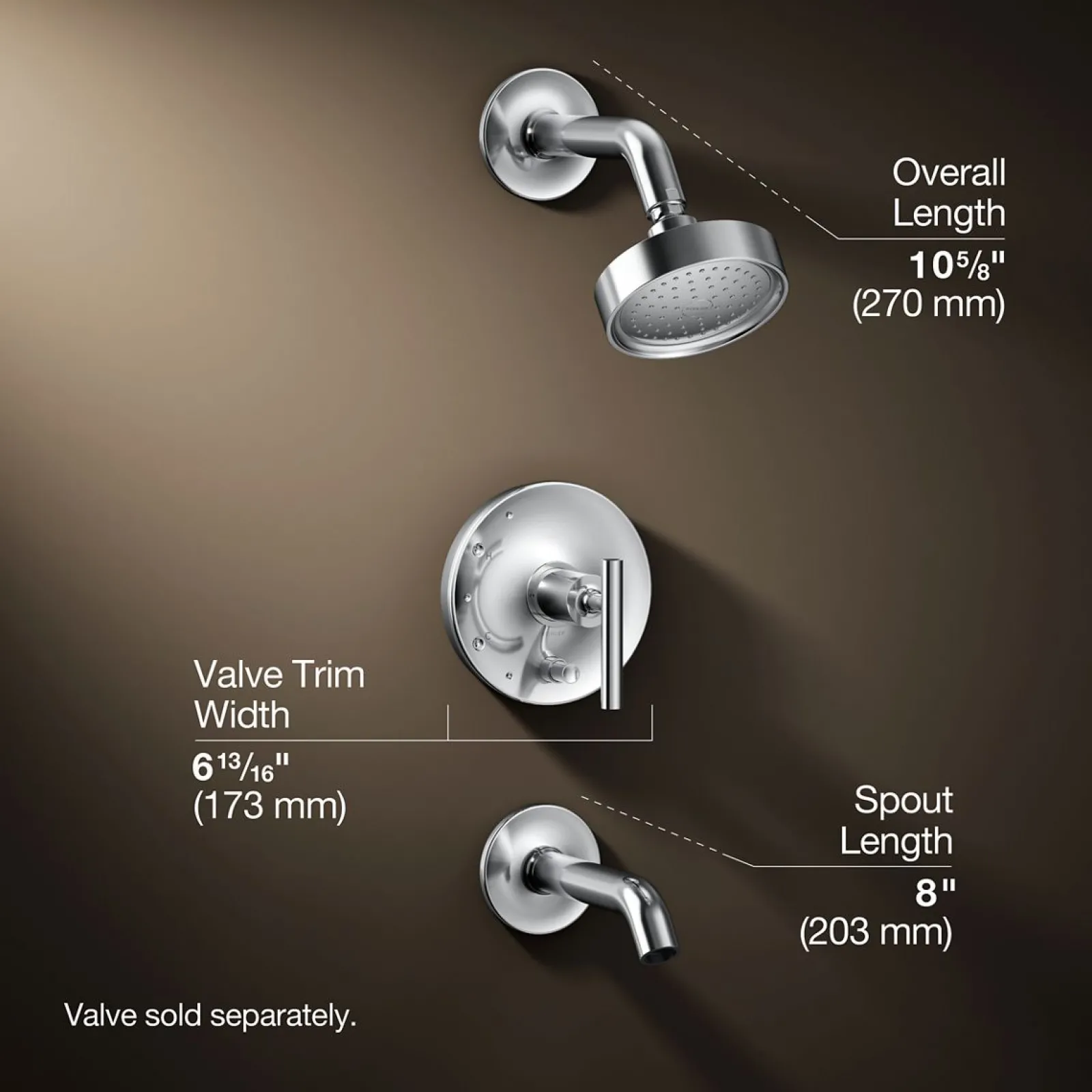 Rite-Temp® bath and shower trim kit with push-button diverter and lever handle, 2.5 gpm^Kohler Best