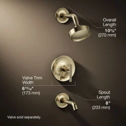 Rite-Temp® bath and shower trim kit with push-button diverter and lever handle, 2.5 gpm^Kohler Best