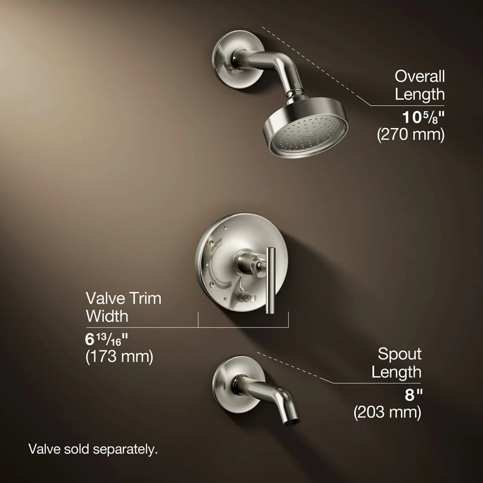 Rite-Temp® bath and shower trim kit with push-button diverter and lever handle, 2.5 gpm^Kohler Best