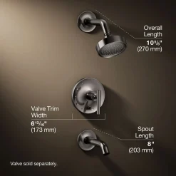 Rite-Temp® bath and shower trim kit with push-button diverter and lever handle, 2.5 gpm^Kohler Best