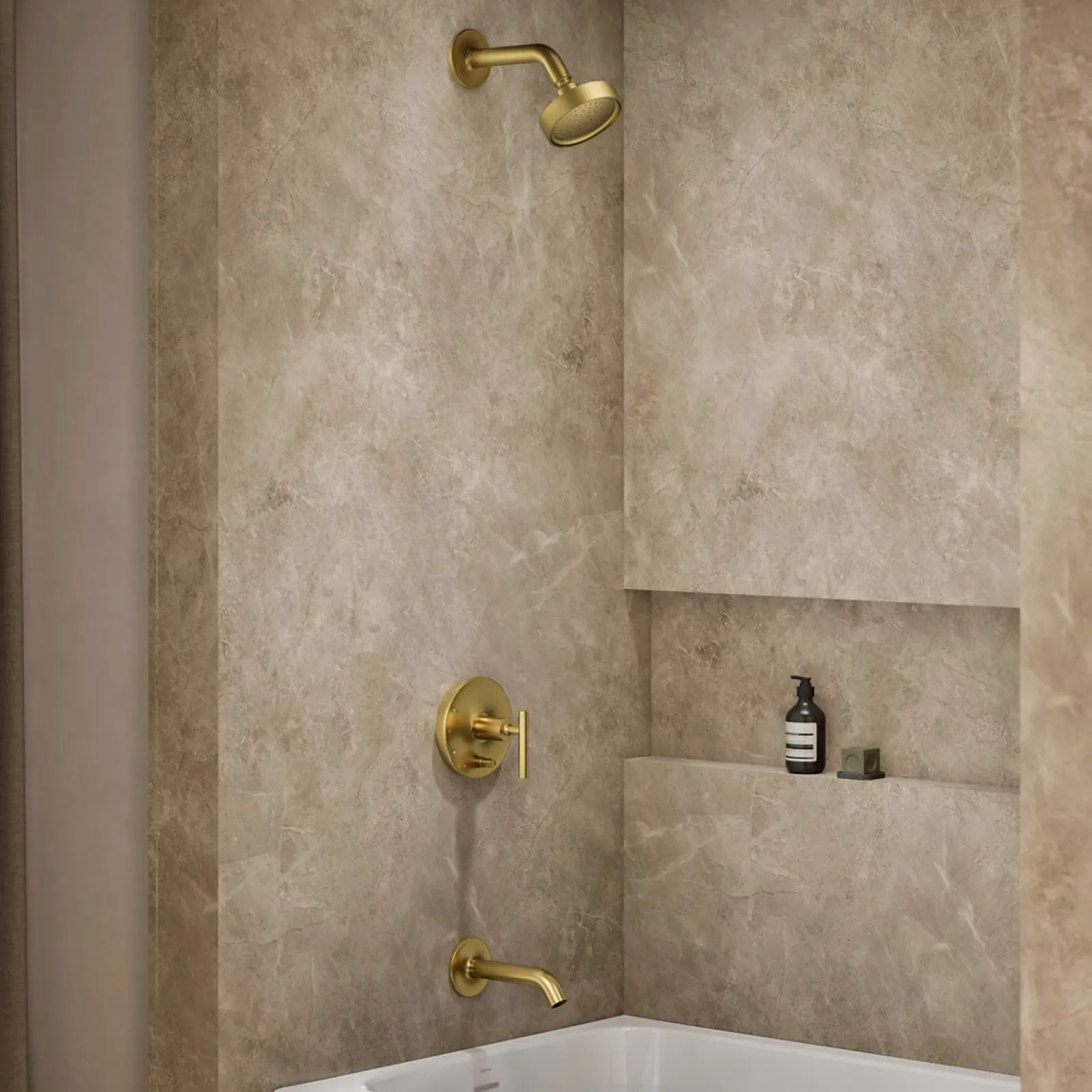 Rite-Temp® bath and shower trim kit with push-button diverter and lever handle, 2.5 gpm^Kohler Best