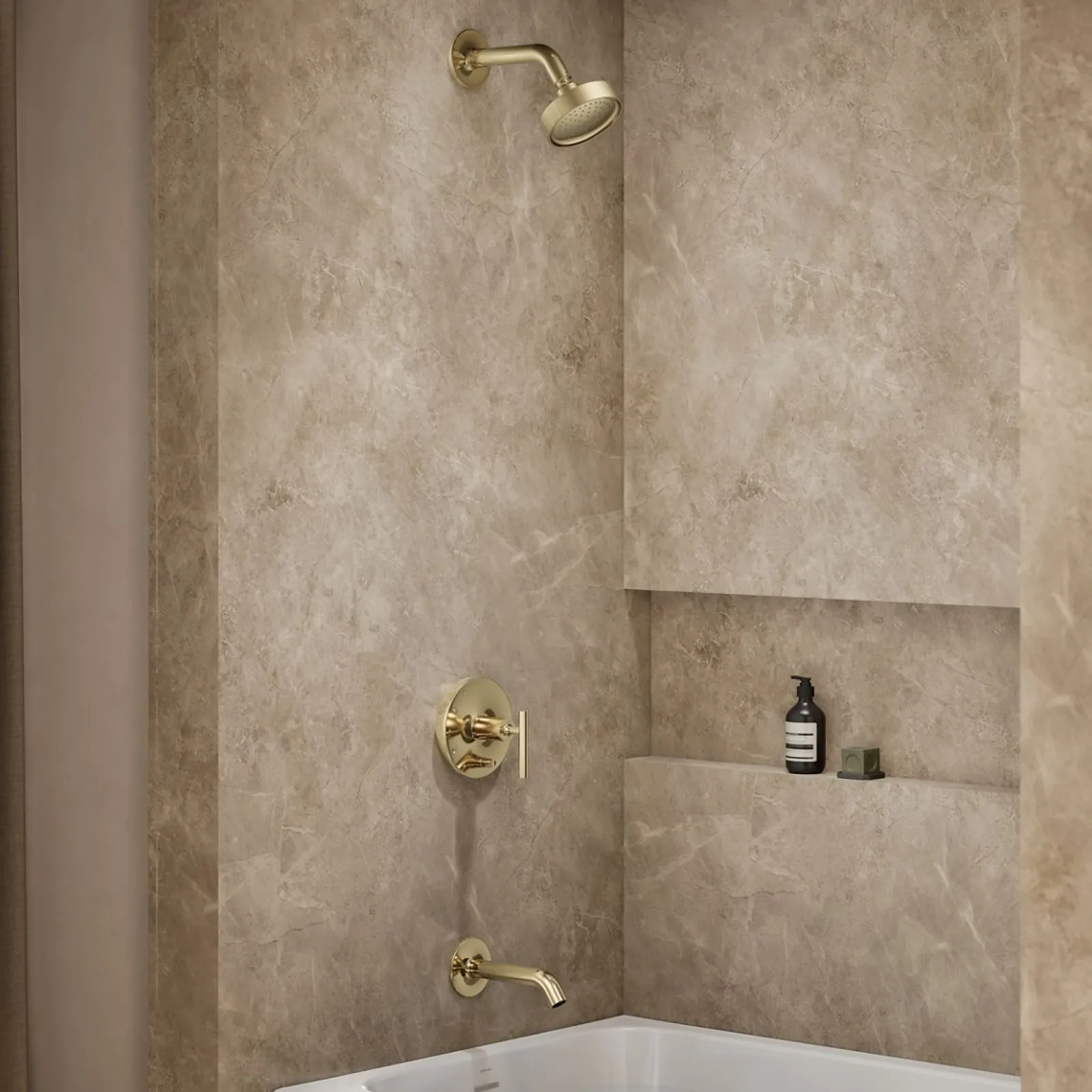 Rite-Temp® bath and shower trim kit with push-button diverter and lever handle, 2.5 gpm^Kohler Best