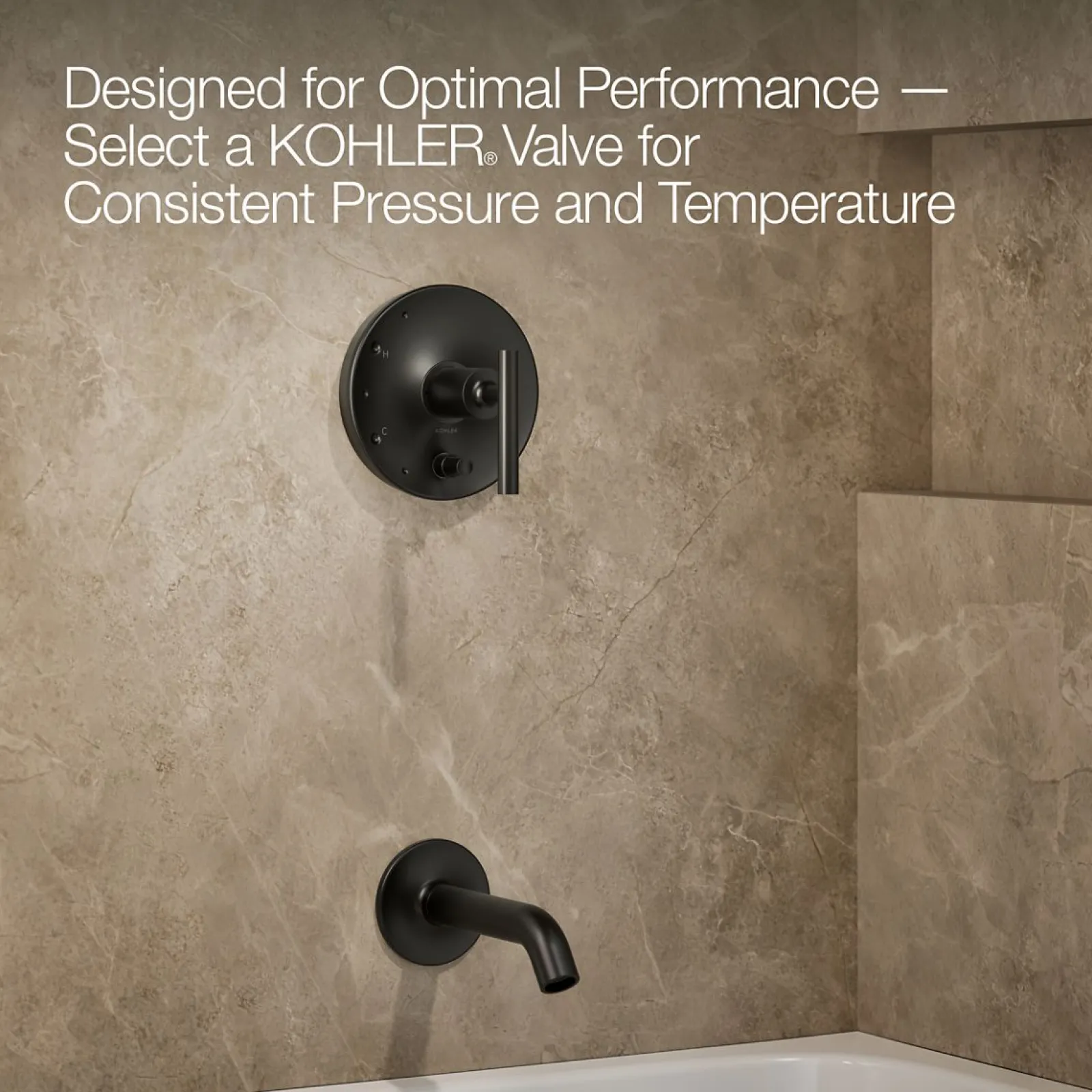 Rite-Temp® bath and shower trim kit with push-button diverter and lever handle, 2.5 gpm^Kohler Best