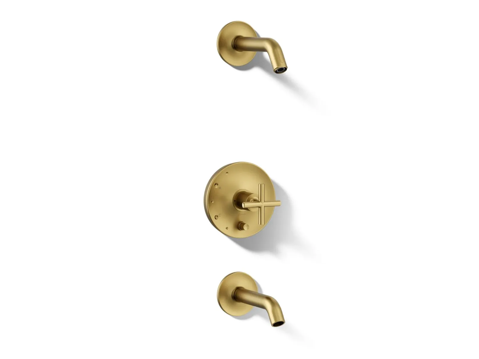 Rite-Temp® bath and shower trim kit with push-button diverter and cross handle, without showerhead^Kohler Clearance