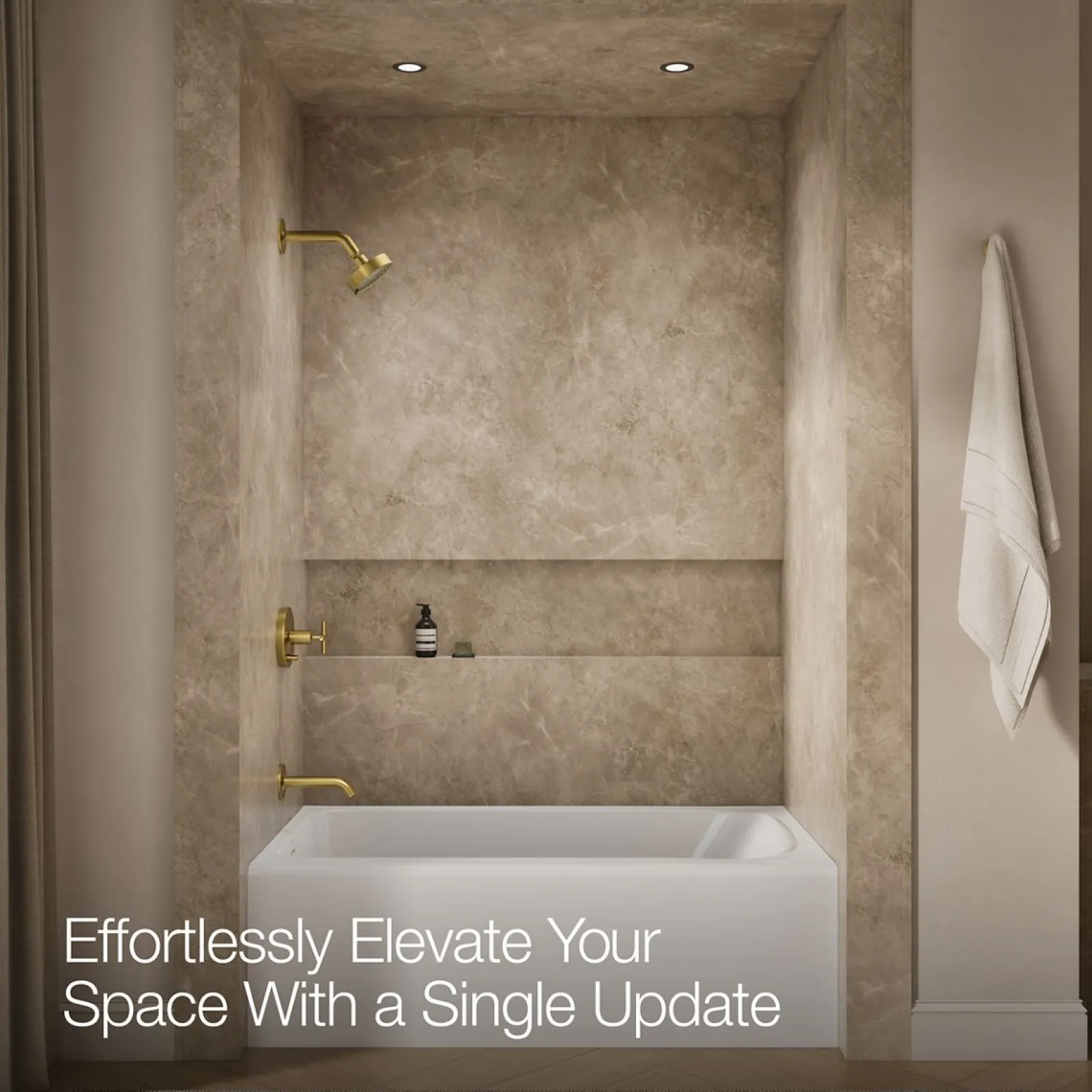 Rite-Temp® bath and shower trim kit with push-button diverter and cross handle, without showerhead^Kohler Clearance