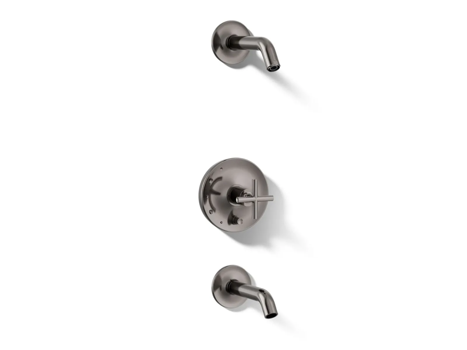 Rite-Temp® bath and shower trim kit with push-button diverter and cross handle, without showerhead^Kohler Clearance