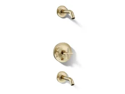 Rite-Temp® bath and shower trim kit with push-button diverter and cross handle, without showerhead^Kohler Clearance